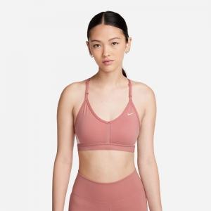 Áo Tập Nữ Nike Indy Light-Support Padded Cổ Chữ V - Hồng